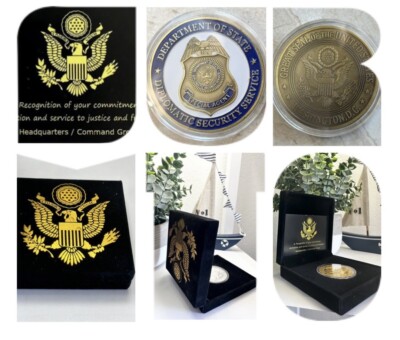 DEPARTMENT OF STATE-US Diplomatic Security Service Bronze Plated-Challenge Coin