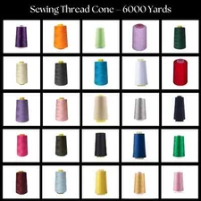 1 Pack of 6000 Yard Spools Sewing Thread All Purpose 100% Spun Polyester