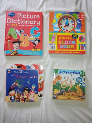 Superworm Tick Tock Clock Pirates Tales Disney Dictionary Kids Board Book Bundle