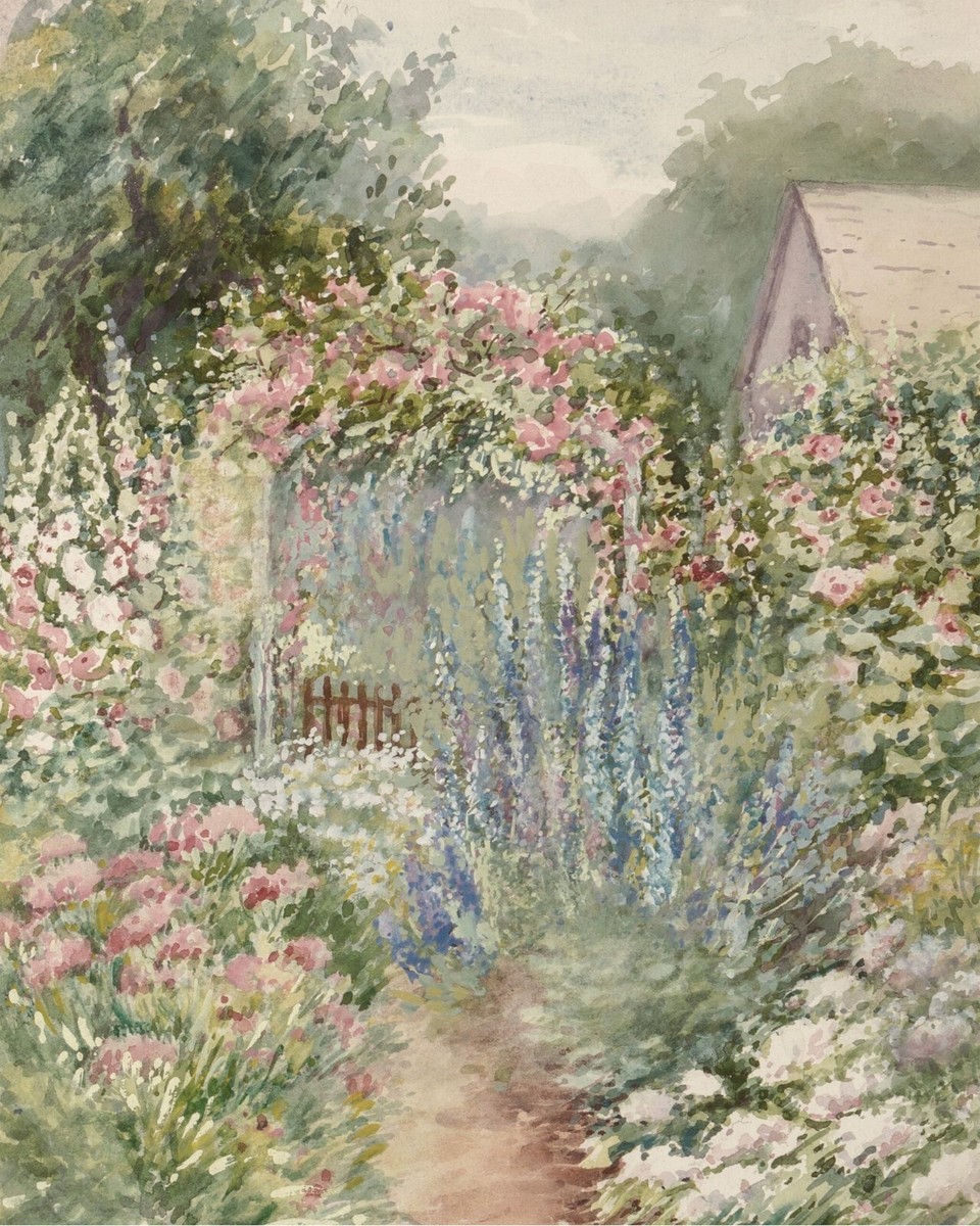印象派　【Flower Garden】lithograph Klimt's Luminous 'Flower Garden' Sets Record At $59.3 Million