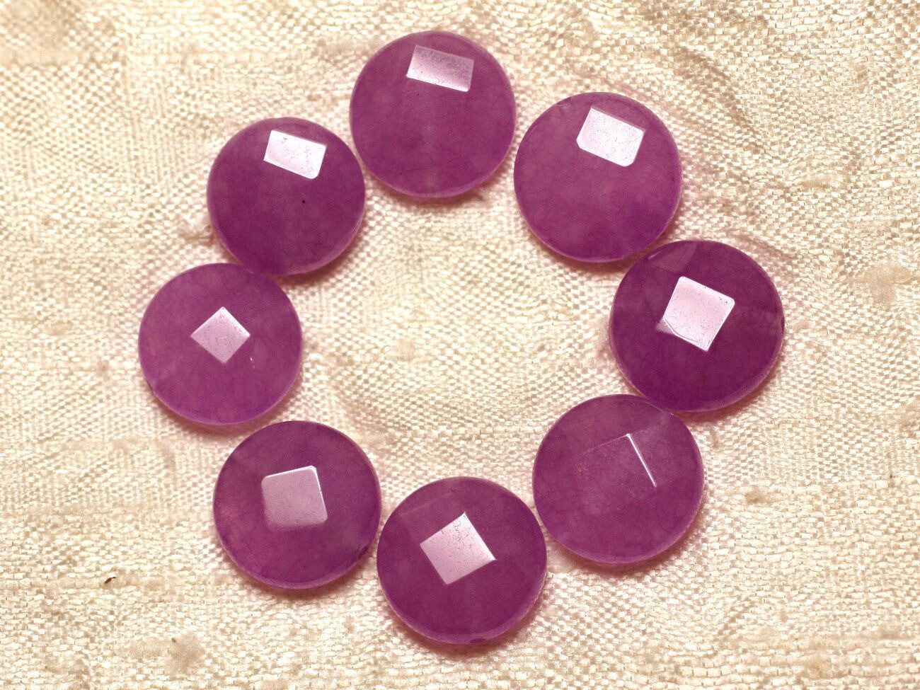 Perles de Pierre Jade Rose Mauve 14mm pour Créer vos Bijoux Bohèmes et Ateliers DIY