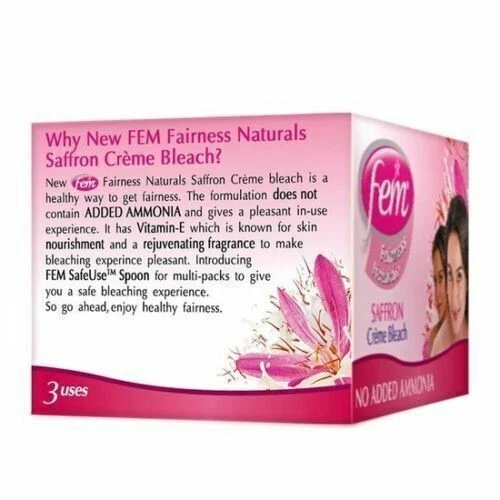 Fem Saffron Herbal Creme Bleach Lightening Fairness Cream Bleach 24 gm (0.8 Oz) - Image 2 of 4