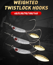 Underspin Weighted Swimbait Hook Lead Jig Heads with Willow Blade Silver 10pcs