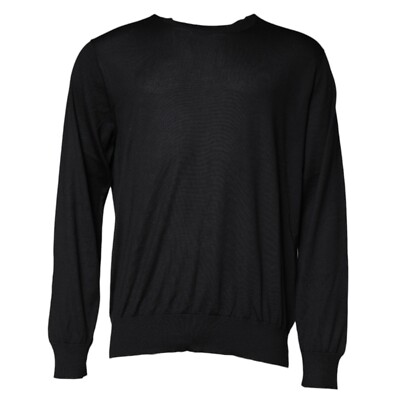 DOLCE & GABBANA Pullover Schwarz Kaschmir Rundhals Pulli IT58/US48/3XL 750usd