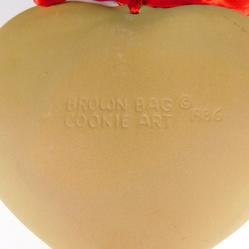 San Valentino 1986 Borsa Marrone Arte Forma Cuore Stampo Tulipano Vaso Fiocco Vintage - Foto 4 di 4