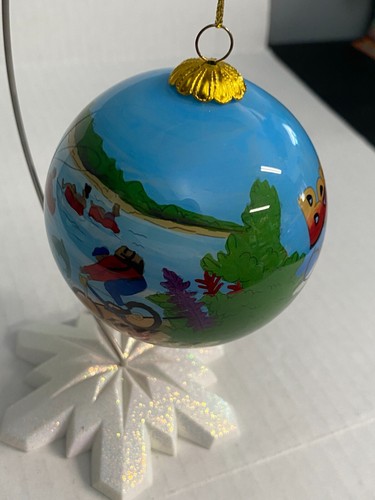 Bend Oregon Souvenir Fliegenfischen mundgeblasen Glas Ornament Rückseite bemalt - Bild 3 von 10