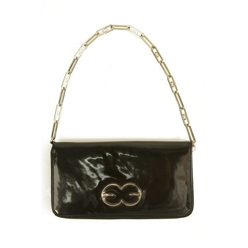 ESCADA Charol Negro Cremallera Alrededor Cadena Bolso Bandolera de Mano |  eBay