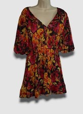 450 Milly Women's Red Azalea Pleated Floral-Print A-Line Mini-Dress Size 8