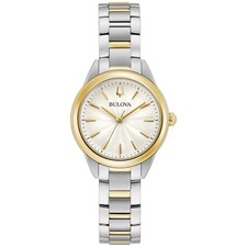 Bulova Women's Sutton Quartz Silver Gold Stainless Steel Watch 28MM 98L277