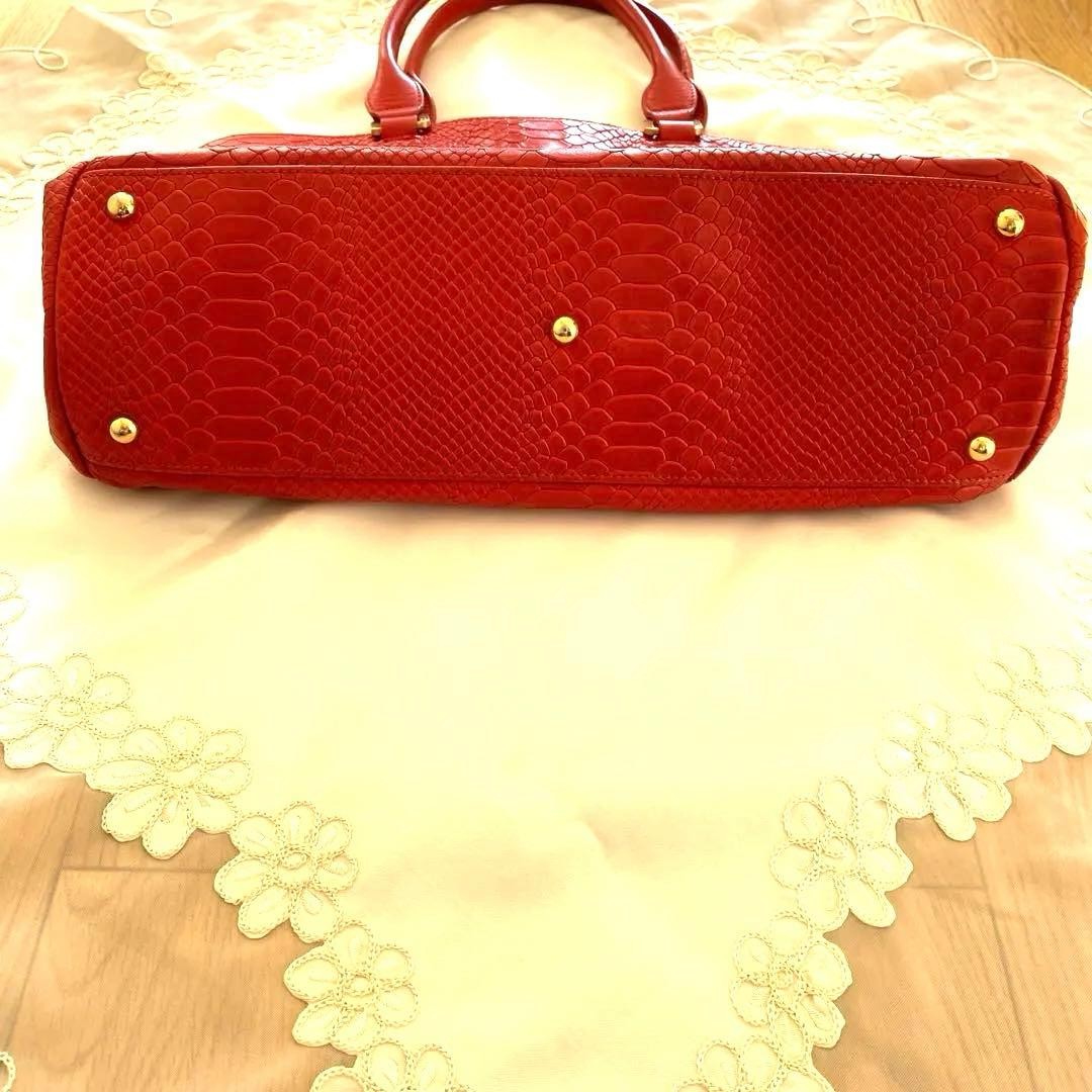 Longchamp Python Embossed Leather Tote Bag Should… - image 9