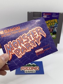 Monster Party w/ Manual (Nintendo - NES, 1989) Tested, Authentic and Working!