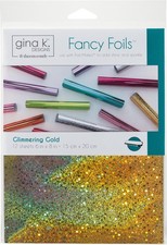 Gina K Designs Fancy Foil 6"X8" 12/Pkg Glimmering Gold