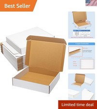 White Shipping Boxes 13x11x3" 20 Pack - Corrugated Cardboard Box Mailers for ...