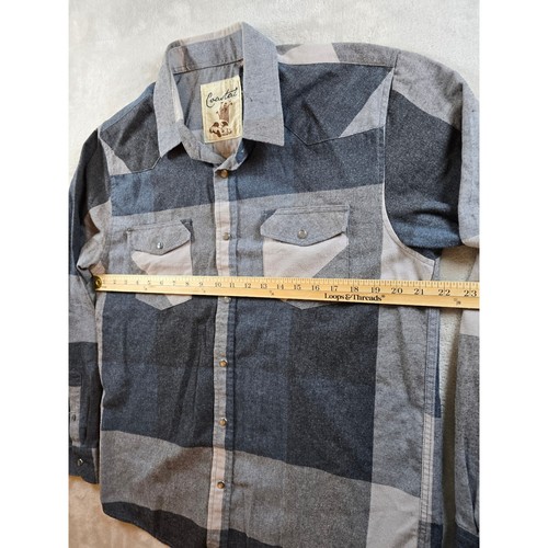 Coastal Shirt Men's Large Western Plaid Flannel Snap Button Up Cowboy *Read - Picture 5 of 10