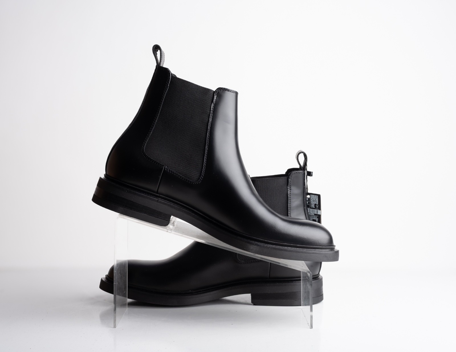 Massimo Dutti Mens Leather Ankle Boots Stretch Black US 8 EU 41 NWB 2055/450 thumbnail 3