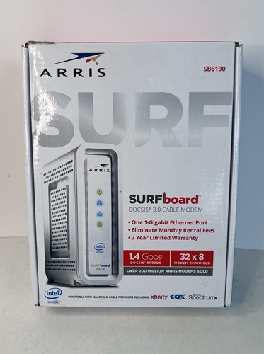 ARRIS SURFboard SB6190 DOCSIS 3.0 32 x 8 Gigabit Kabelmodem weiß (schneller Versand) **