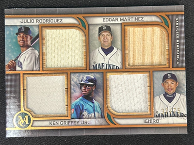 2023 Topps Museum Collect Mariners Quad Relic Griffey, Ichiro, Julio & Edgar /75