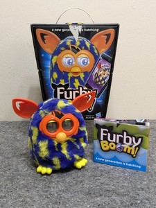 2013 Furby Boom - Electronic Plush Toy Indigo Blue & Yellow in Box | See Video!