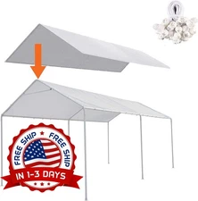 Cubierta De Lona Para Carpa 10'x20' Para Garaje De Coche Tienda Con Bolas NUEVO.