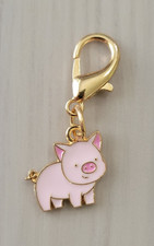 Pink Pig Charm Zipper Decoration Lobster Claw Clasp Keychain