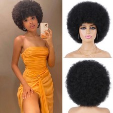 70s Afro Wigs for Black Women, Afro Puff Wigs Bouncy and Soft Natural Looking...