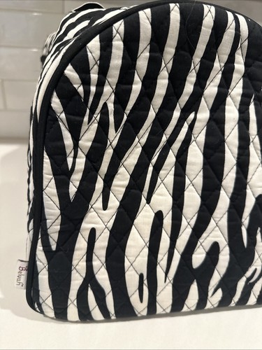 Belvah quilted black & white zebra print duffel bag black pink purple BS1100 gym - Picture 5 of 8