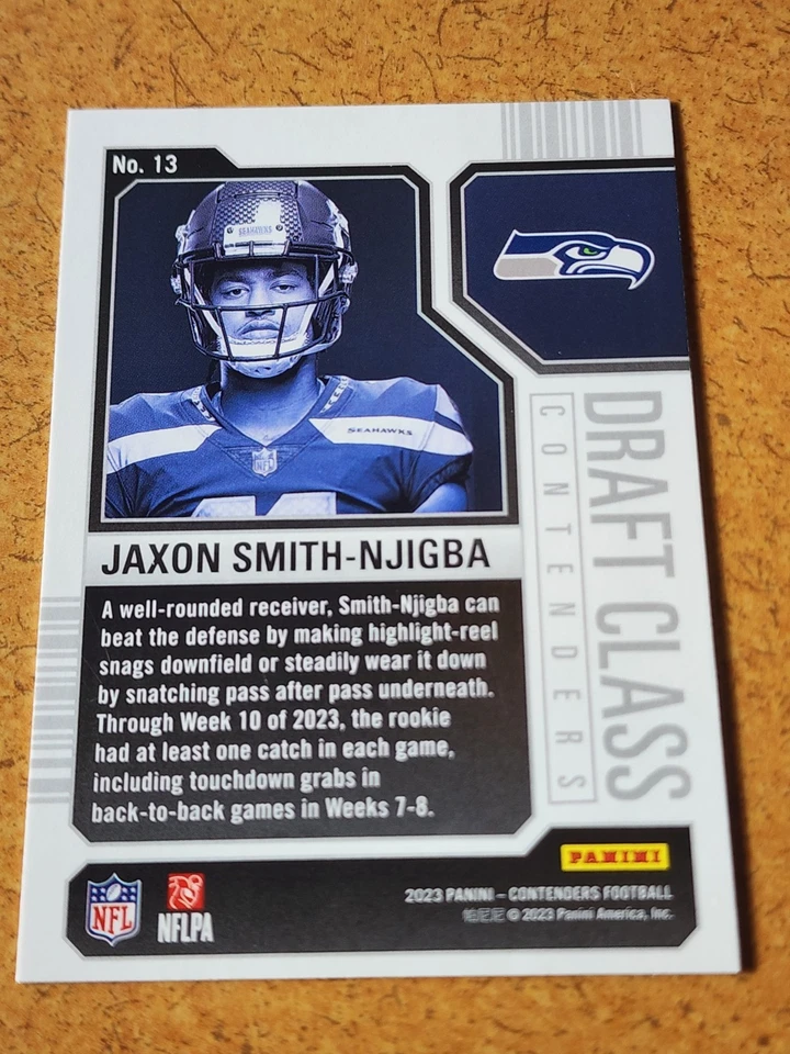 2023 Contenders Draft Class Jaxon Smith-Njigba ROOKIE Red Parallel!! Seahawks - Image 2 of 2