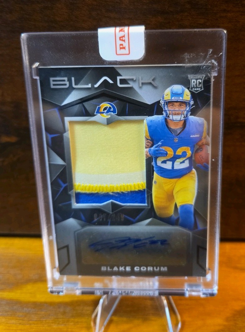 2024 Panini Black - Rookie 3-Color Patch Auto /249  Blake Corum #219  Encased