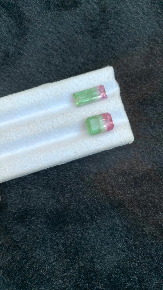 7.85 CRT Bicolour Watermelon 🍉 Tourmaline Natural Earth Mined Unheated Faceted - Image 2 of 4