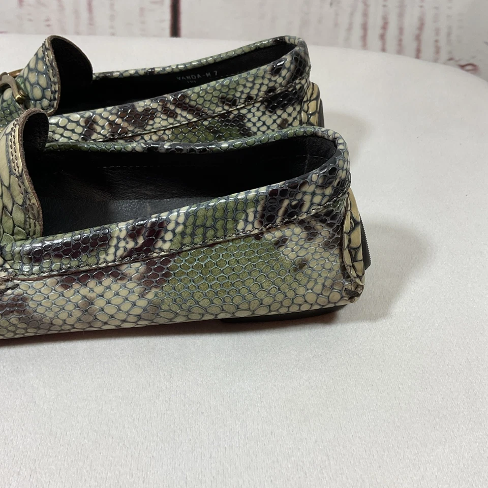 Donald J Pliner Vanda Loafers Women 7 Croc Leather Driving Moccasin Quiet Luxury - Image 3 of 4