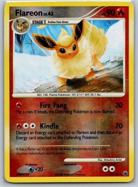 Flareon 19/100 Reverse Holo Rare Majestic Dawn LP