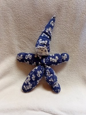 Sigikid Püppchen blau  Vintage Wichtel Stoffpuppe Zwerg Puppe  
