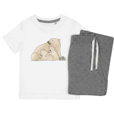 'Polar Bear Mother & Cubs' Kids Nightwear / Pyjama Set (KP046657)