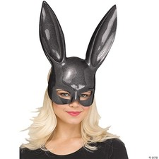 Black Glitter Bunny Mask - One Size Fits Most