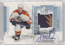 2004-05 SP Authentic Rookie Review 49/100 Stephen Weiss #RR-SW Patch Auto 4f5