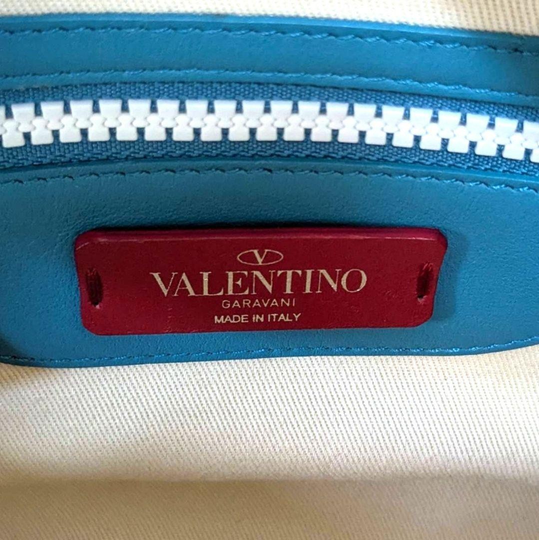 Valentino Garavani Colorblock Rockstud Leather Handbag Turquoise White 2Way Jap thumbnail 15