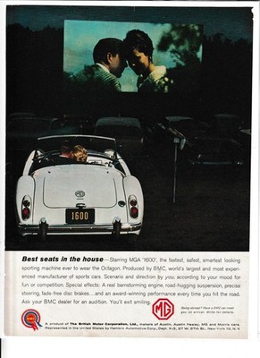 Original 1961 MGA 1600 Magazine Ad ''Best Seats in the House''