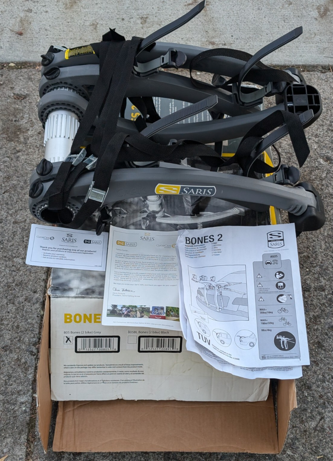 Saris Bones 2 Bike Trunk Mount Car Rack Rugged Rustproof Anti-Sway Easy on Car