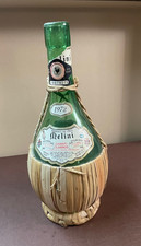 Vintage 1972 Chianti Milini Empty Wine Bottle Wicker Basket