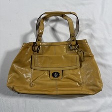 Coach Purse Shoulder Bag Yellow Leather See Photos 