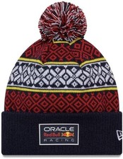 Red Bull Racing F1 Team Official New Era Christmas Bobble Beanie Hat Dark Blue