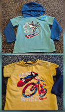 Fat Face Boys Multicolour Graphic Hooded Long Sleeve T-Shirt Bundle 5-6Y