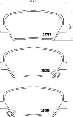2X Brembo Bremsbelagsatz, Scheibenbremse P 30 070 FüR Hyundai KIA-image
