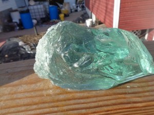 Glass Rock Slag Clear Aqua/Ice Blue Rocks 5.10 lbs 11C Landscaping Aquarium