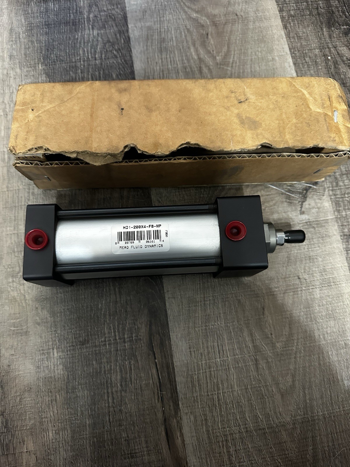 NEW HD1-200X4-FB-MP Mead Air Cylinder, 4" stroke, 2" bore, Heavy Duty