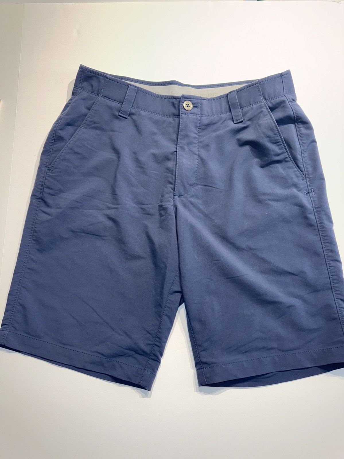 Under Armour Shorts Mens 32 Blue Golf Chino Performance Flat Front Casual