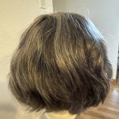 615 Human Hair  Salt And Pepper 12  Lace Front With Bangs Very Soft Nice