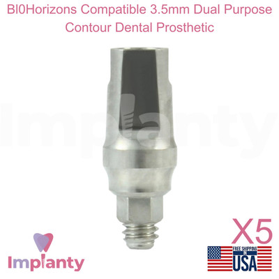5x Bl0Horizons Compatible 3.5mm Dual Purpose Contour Dental Prosthetic Int Hex