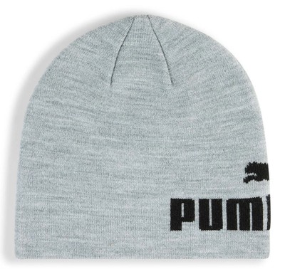 PUMA Ess Mid Crown Cuffless Beanie Mütze Light Gray Heather - Puma Black Neu