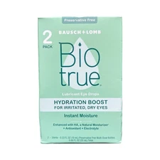 Biotrue Hydration Boost Eye Drops For Irritation, Dry Eyes - 2-Pack, Exp: 10/26